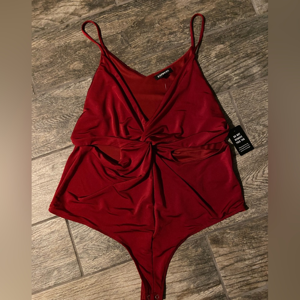 NWT Express red cutout bodysuit XL